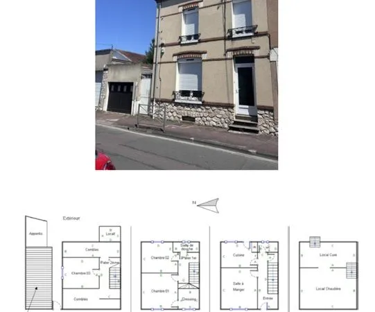 🏡 Maison de ville 3 pièces avec cour et garage - Fort potentiel
