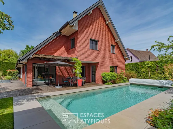 Maison d'architecte et sa piscine en coeur de vignoble