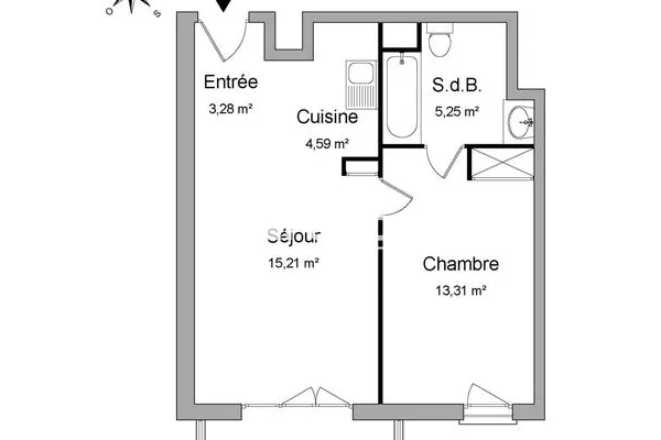 Appartement 2 pièces 42 m²