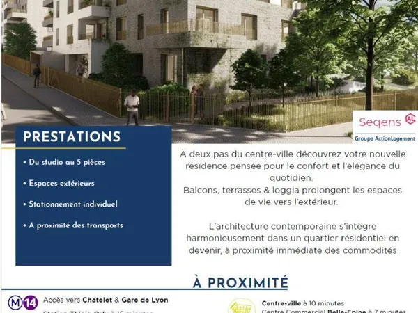Appartement 2 pièces 45 m²