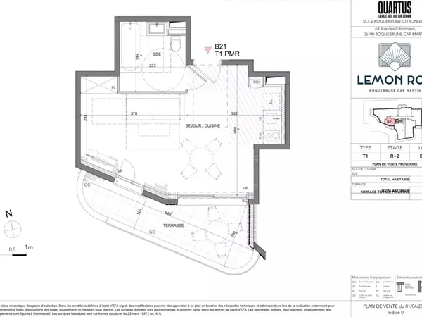 Roquebrune-Cap-Martin · T1 B21 - Lemon Roc · Studio neuf avec terrasse, livraison fin 2028, frais de