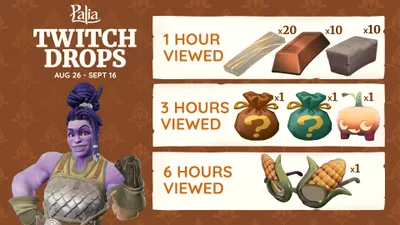 Palia : les Twitch Drops paient vos dons au Projet civique : Quais — 20 planches, 10 barres et 10 briques pour 1 heure de visionnage, jusqu'au 16 septembre