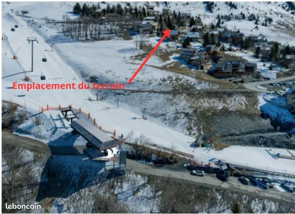 Terrain avec permis de construire pied des pistes Alpe d'Huez