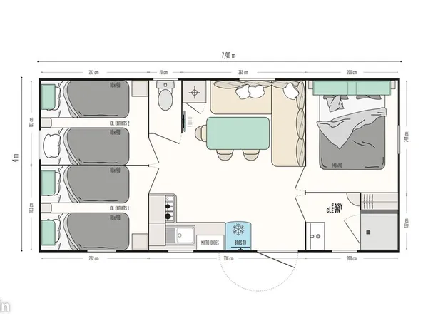 URGENT - Mobilhome 6pers - Terrasse couverte - Tout équipé