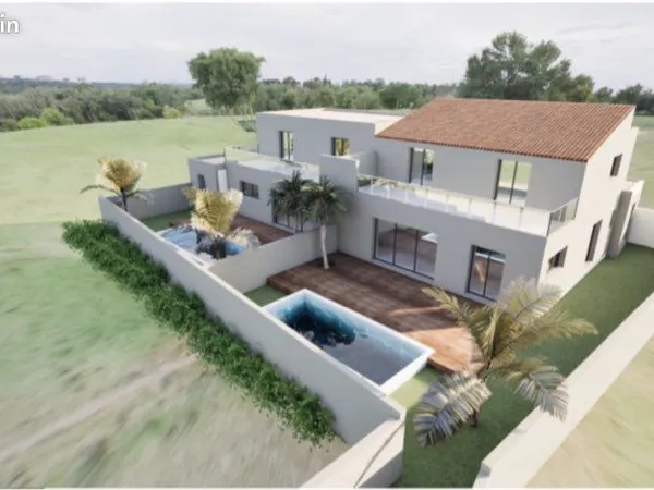 Terrain constructible - Permis purgé pour 2 villas mitoyenne - Bezouce