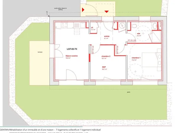 Maison 3 pièces 56 m²