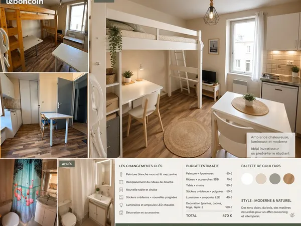 Studio 1 pièce 13 m²