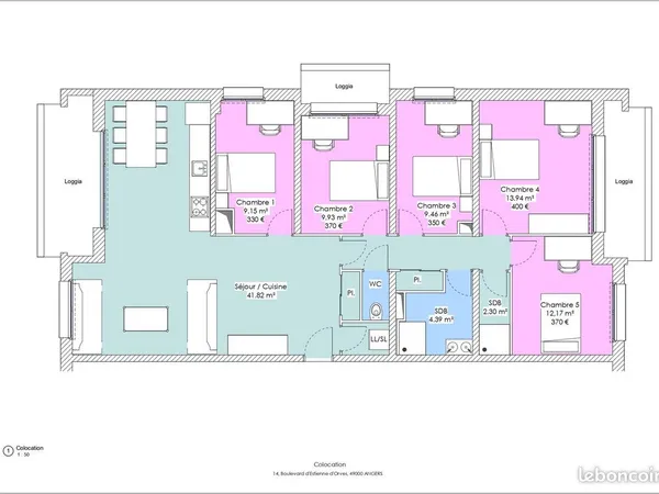 🏠 Colocation meublée de standing - 5 chambres (Proche Centre-Ville & Universités)