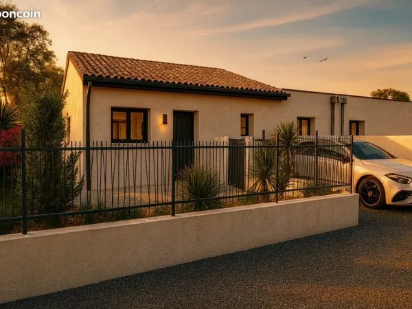 Maison contemporaine 75 m² avec garage sur terrain 300 m² à Maraussan