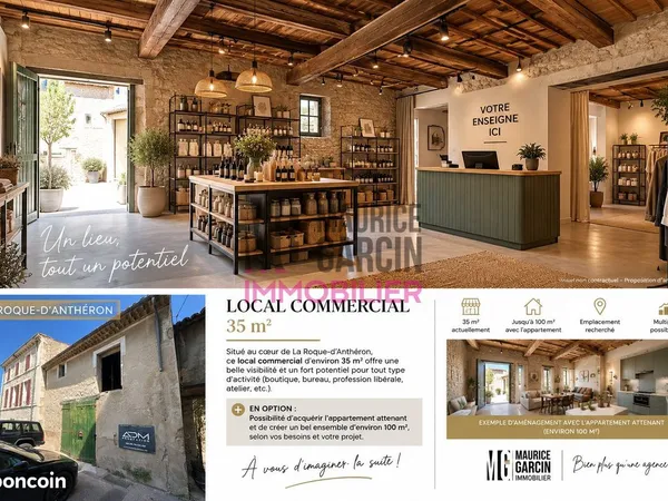 Local 34 m² La Roque-d'Anthéron