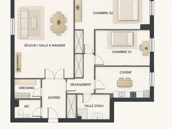 SAINT-GERMAIN-EN-LAYE - UN APPARTEMENT 3 PIECES AU CALME, À DEUX PAS DE LA PLACE DU MARCHE