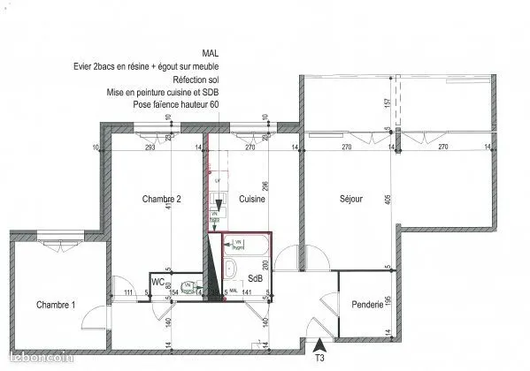 Appartement 3 pièces 67 m²
