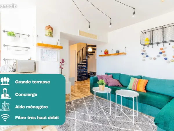🌿 Duplex 110 m² avec terrasse - 5 min RER - Colocation tout compris