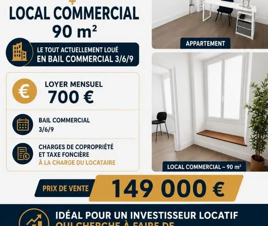 Lot appartement+Local commercial idéal INVESTISSEUR
