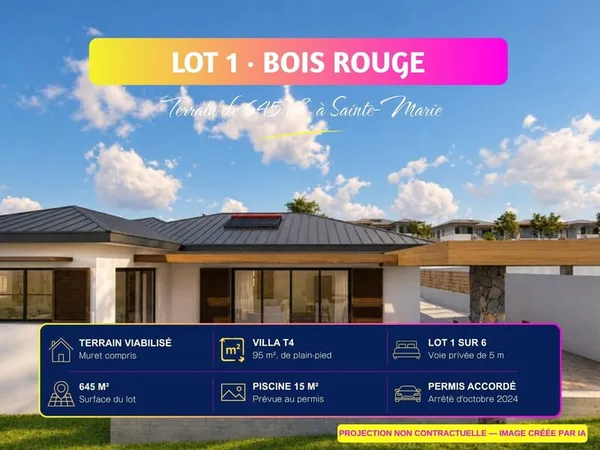 Lot 1 — Terrain à bâtir viabilisé de 645 m² avec permis de