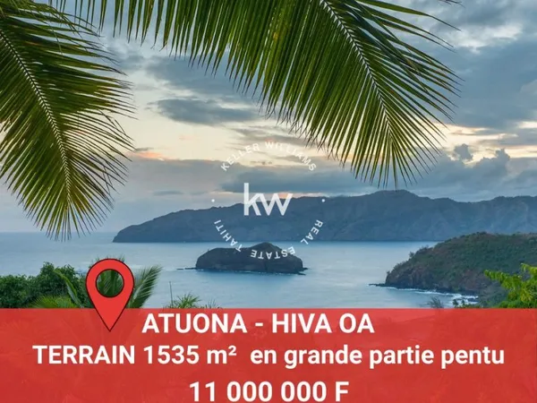 A VENDRE Terrain 1535m² Atuona Hiva oa Marquises (+ études vi
