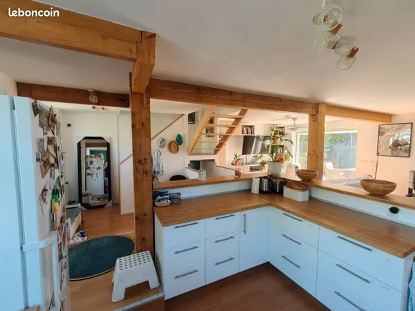 Maison rénovée env. 103 m² + sous-sol complet - 3 ch - piscine - gare à pied