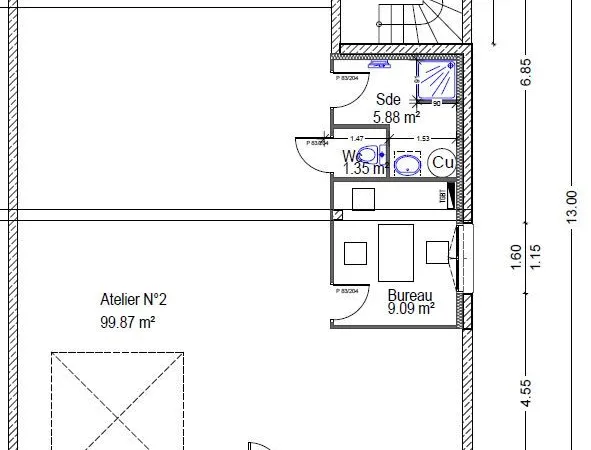 Local a louer 120 m2 a saubrigues