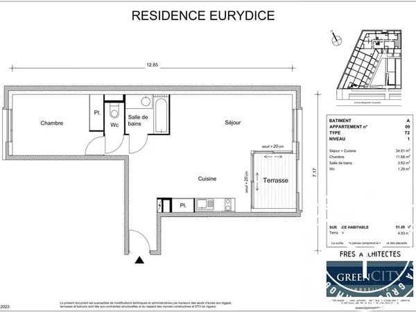 APPARTEMENT T2 NEUF AVEC BALCON ET PARKING