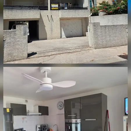 T2 meublé, terrasse 13m2, garage