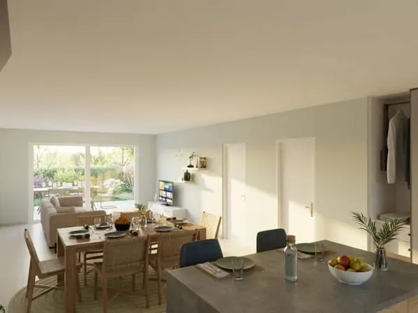 PP avec 2 chambres et pièce de vie ouverte sur le jardin