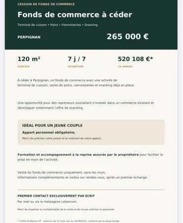 Vente fond de commerce
