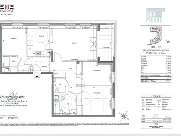 Appartement 4 pièces 88 m²