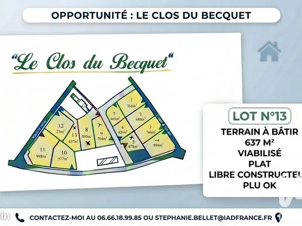 Terrain 637 m² Terres-de-Caux