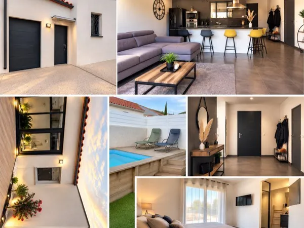 Maison moderne 90 m² 3 chambres avec terrasse et mini-piscine