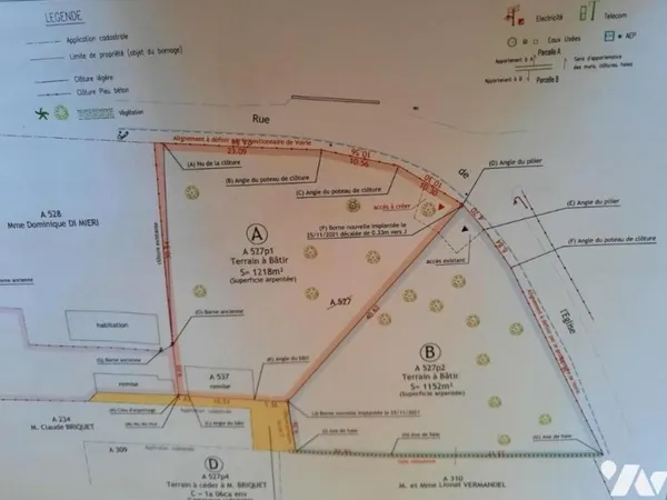 Terrain 1218 m²