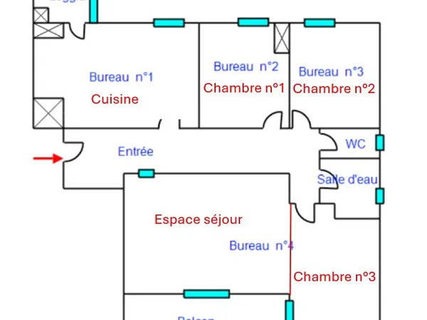Bureau ou logement T4 vue mer panoramique