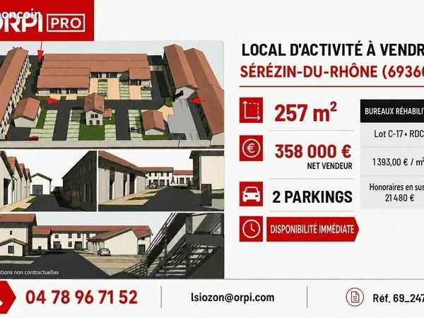 Local d'activité 257 m²
