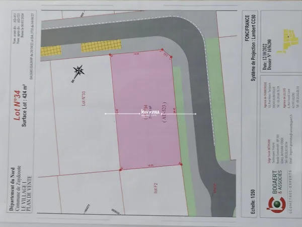 Terrain 424 m²