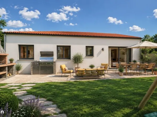 Maison contemporaine de plain-pied de 90 m² avec garage à Lieuran-lès-Béziers (34290) - Terrain de 3