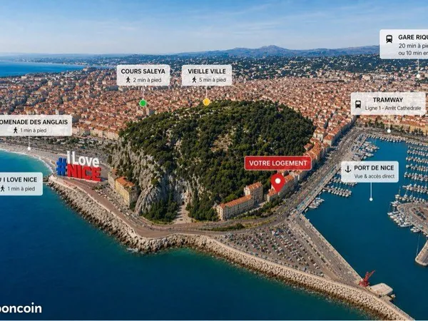 PORT DE NICE - 2 PIECES 45m² + 30m² JARDIN