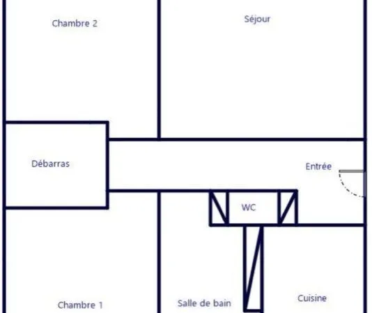 Appartement T3 64m2 traversant. Excellent état