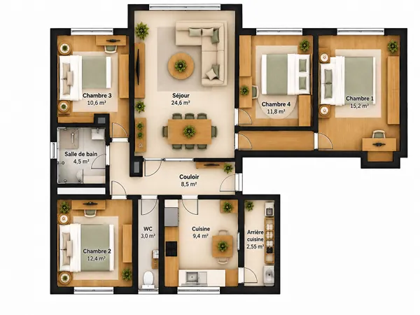 Appartement 5 pièces 109 m²