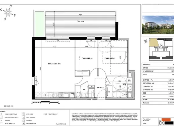 SCIEZ - Appartement T3 - 68.12m2