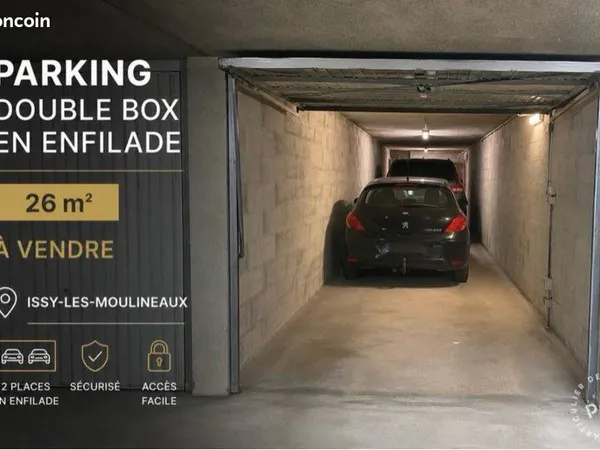 Double box en enfilade 26 m2 à Issy-les-Moulineaux centre-ville