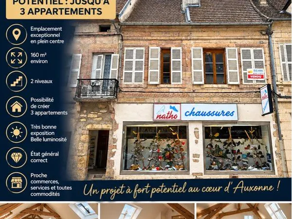 Auxonne centre — 160 m² à réinventer, fort potentiel d'investissement