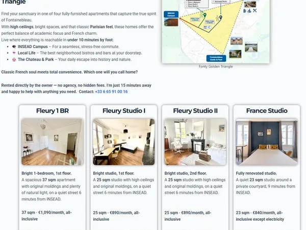 2 studio apartments and a 1 bedroom near INSEAD