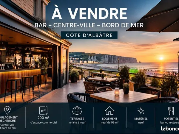 Bar de nuit clé en main - bord de mer - 200 m² + logement 99 m²