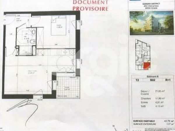 Appartement 2 pièces 42 m²