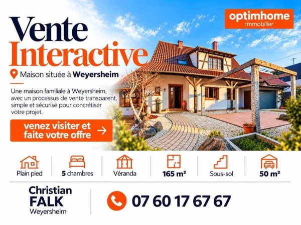 APPEL D'OFFRES INTERACTIF - Maison familiale 165 m² - 8 pièces - 5 Chambres - Grand garage