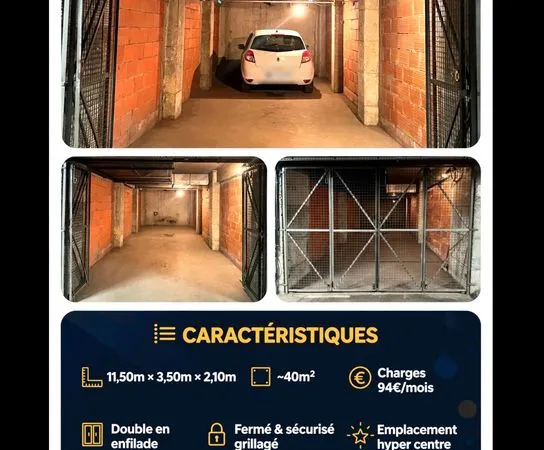 Vente double garage fermé centre ville TOULOUSE