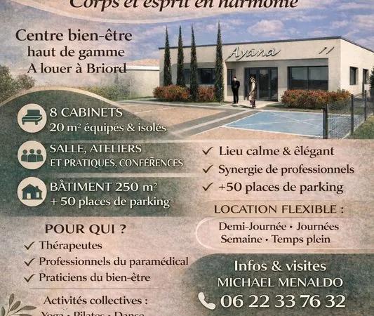 Loue cabinet thérapeutique et paramédical salle de pratique