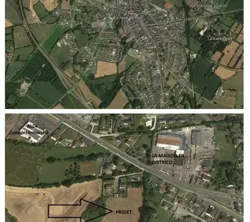 LA HAYE, plein bourg, à proximité directe du centre ville, 412m²