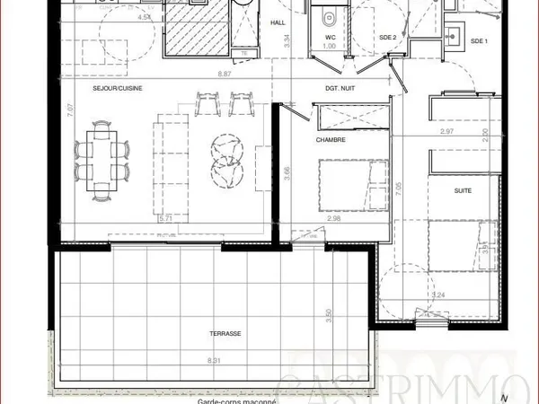 Appartement 3 pièces 83 m²