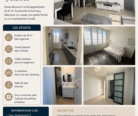 Appartement T3 - 61m2