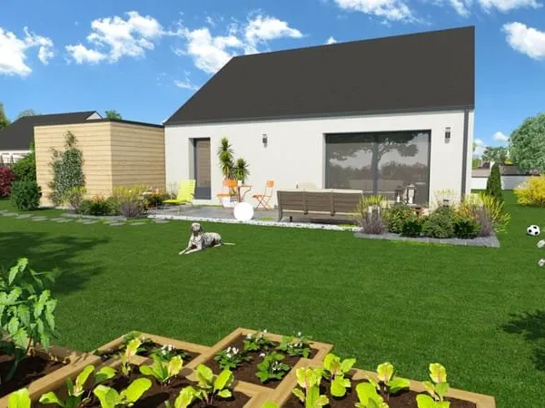 Projet de construction d'une maison 80.07 m² avec terrai...